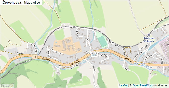 Červencová - mapa ulice