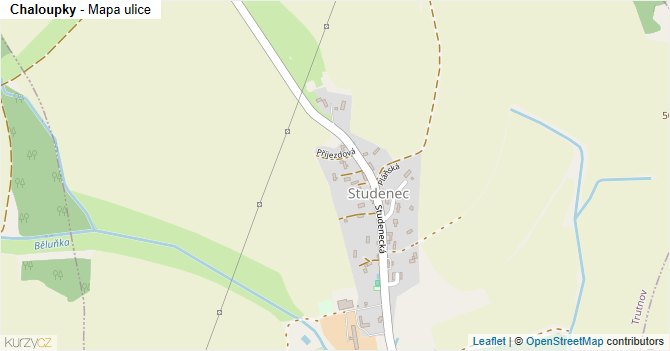 Chaloupky - mapa ulice