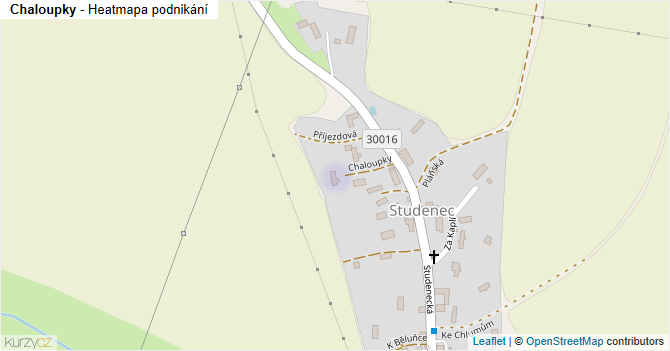 Chaloupky - mapa podnikání