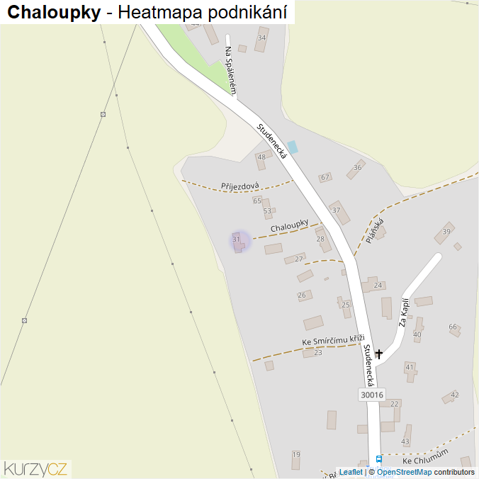 Mapa Chaloupky - Firmy v ulici.