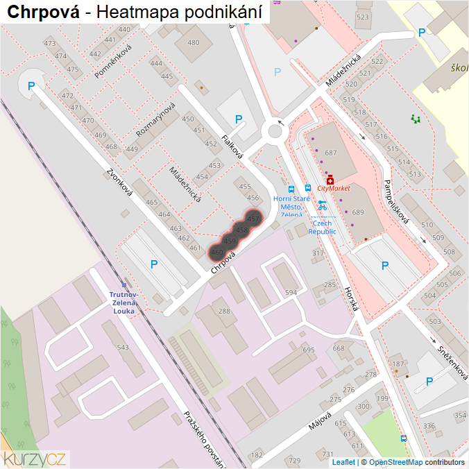 Mapa Chrpová - Firmy v ulici.