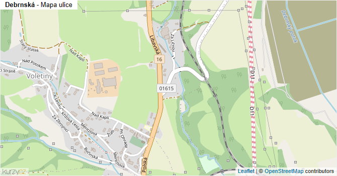 Debrnská - mapa ulice