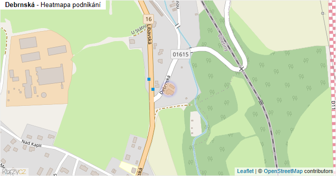 Debrnská - mapa podnikání