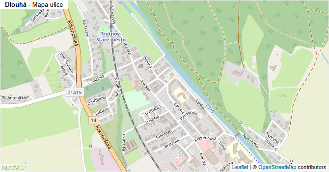 Dlouhá - mapa ulice