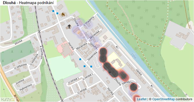 Dlouhá - mapa podnikání