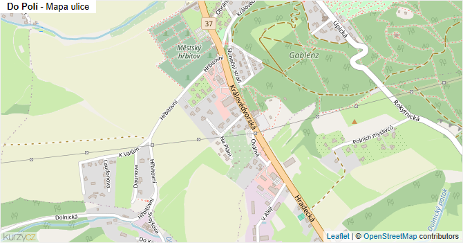 Do Polí - mapa ulice