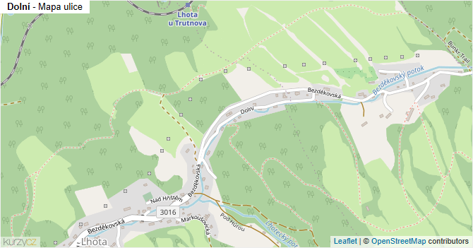 Dolní - mapa ulice