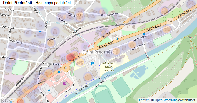 Dolní Předměstí - mapa podnikání