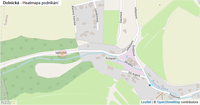 Dolnická - mapa podnikání