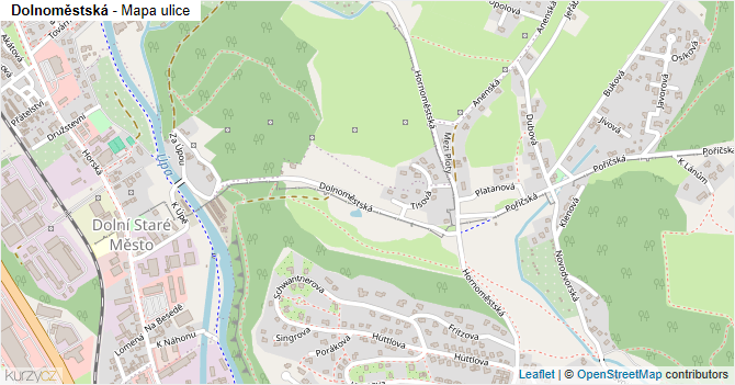 Dolnoměstská - mapa ulice