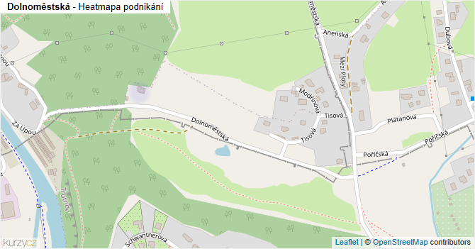 Dolnoměstská - mapa podnikání