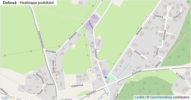 Dubová - mapa podnikání