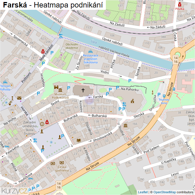 Mapa Farská - Firmy v ulici.