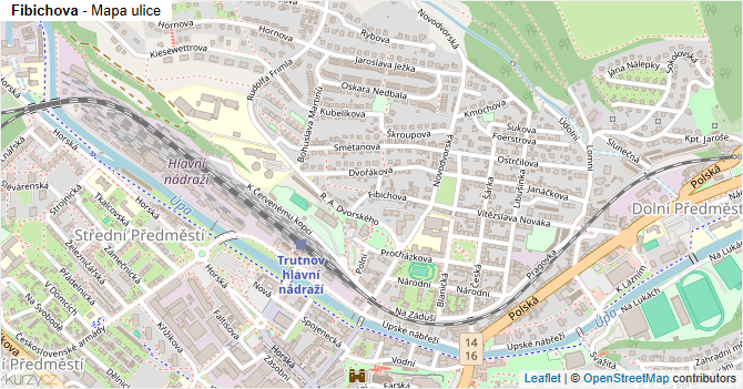 Fibichova - mapa ulice