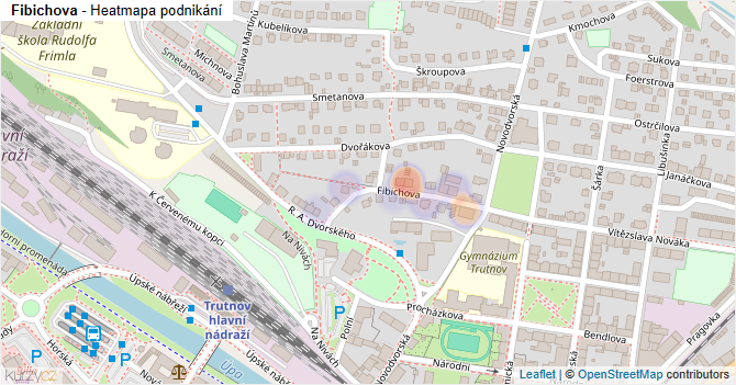 Fibichova - mapa podnikání