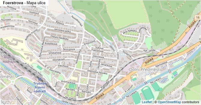 Foerstrova - mapa ulice