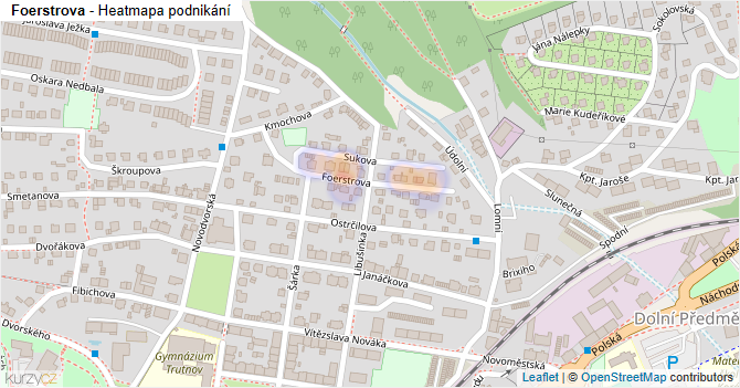 Foerstrova - mapa podnikání