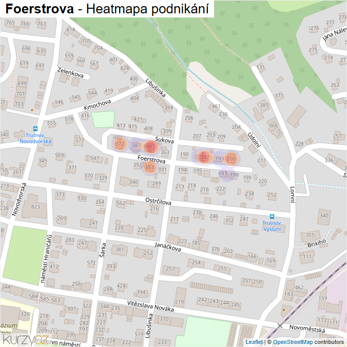 Mapa Foerstrova - Firmy v ulici.