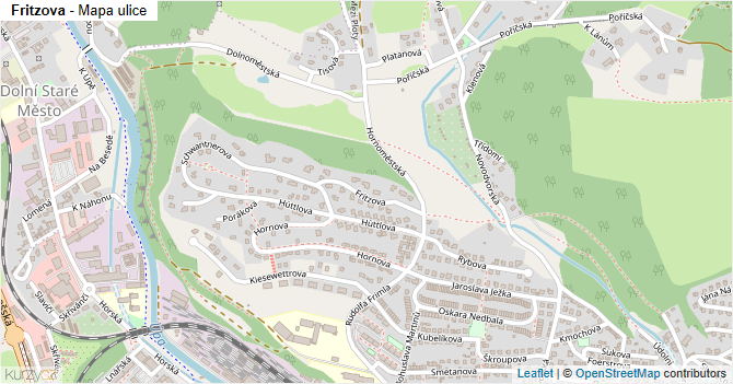 Fritzova - mapa ulice