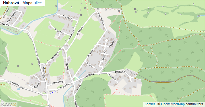 Habrová - mapa ulice