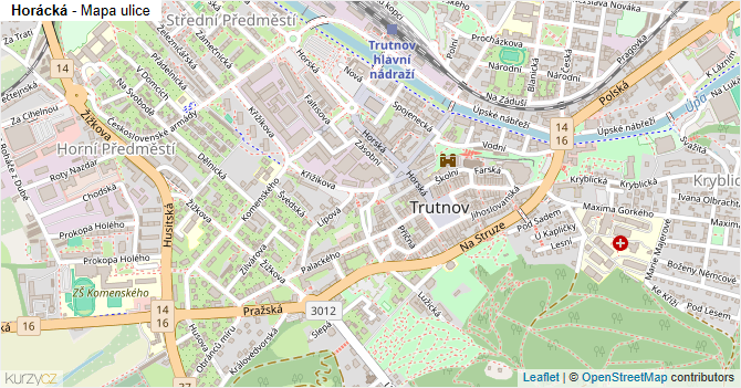 Horácká - mapa ulice
