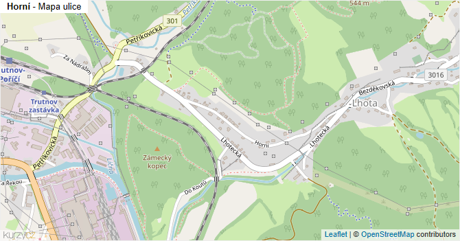 Horní - mapa ulice