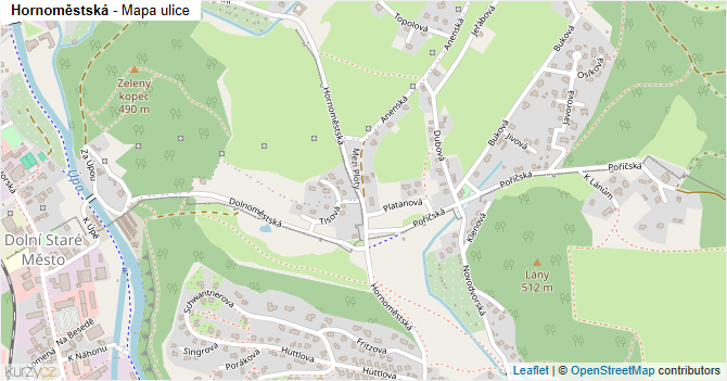 Hornoměstská - mapa ulice