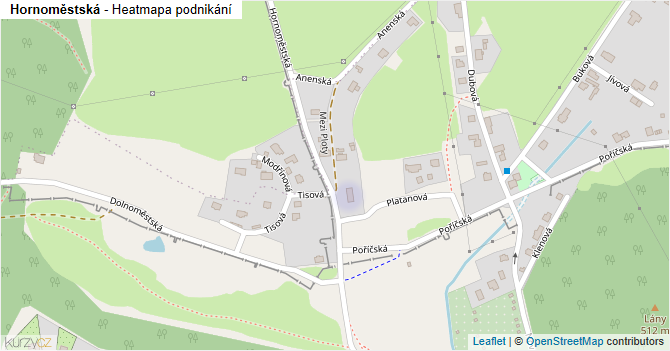Hornoměstská - mapa podnikání