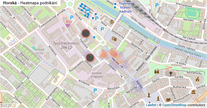 Horská - mapa podnikání