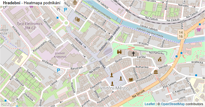 Hradební - mapa podnikání