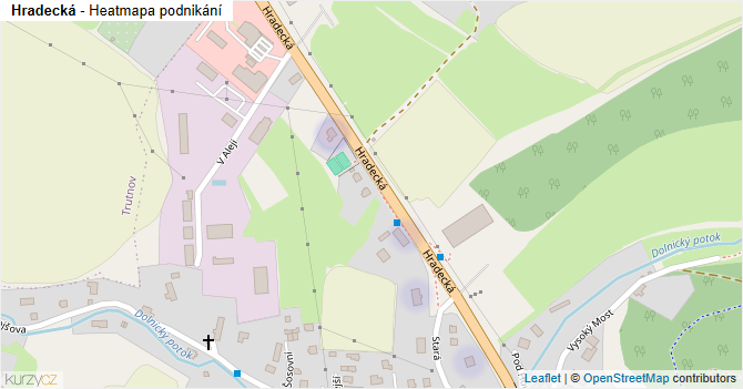 Hradecká - mapa podnikání