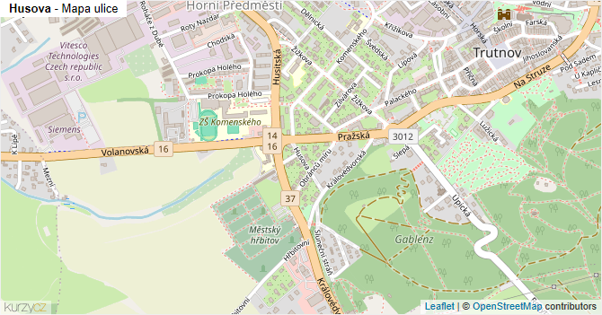 Husova - mapa ulice