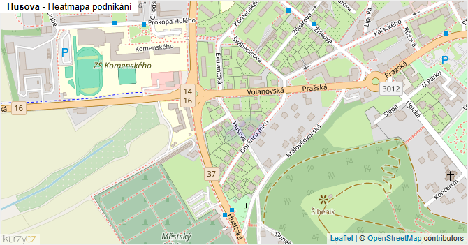 Husova - mapa podnikání