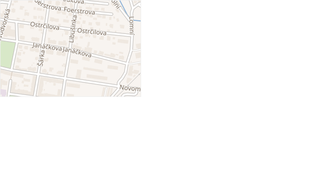 Janáčkova v obci Trutnov - mapa ulice