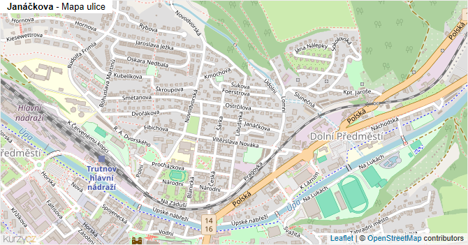 Janáčkova - mapa ulice