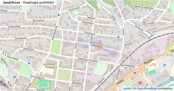 Janáčkova - mapa podnikání