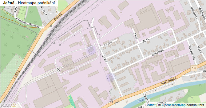 Ječná - mapa podnikání