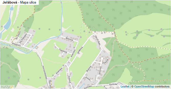Jeřábová - mapa ulice