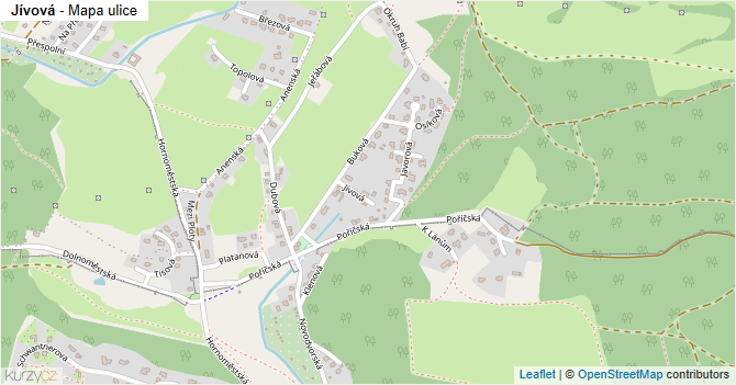 Jívová - mapa ulice