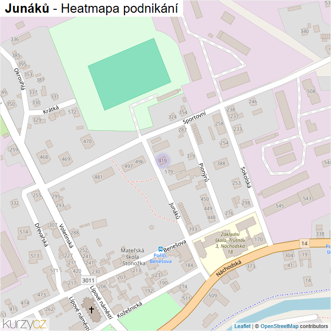 Mapa Junáků - Firmy v ulici.