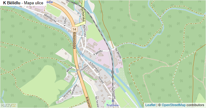 K Bělidlu - mapa ulice