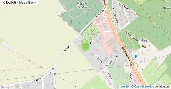 K Bojišti - mapa firem