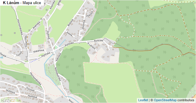 K Lánům - mapa ulice