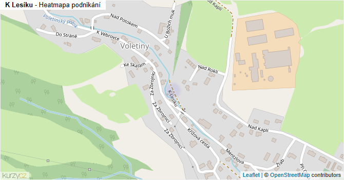 K Lesíku - mapa podnikání