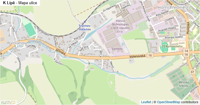 K Lípě - mapa ulice