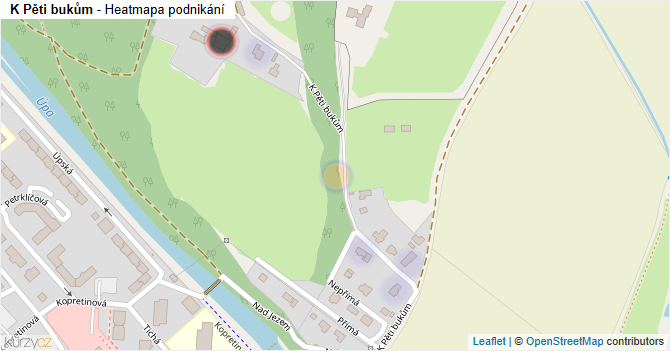K Pěti bukům - mapa podnikání