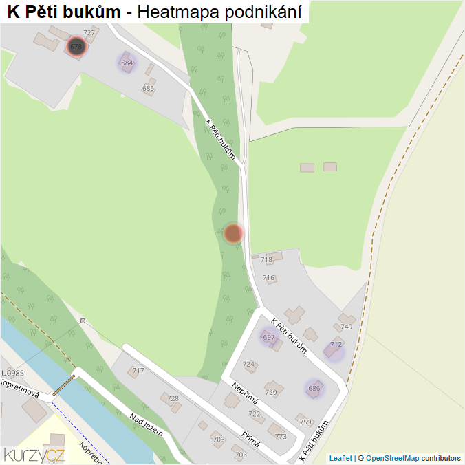Mapa K Pěti bukům - Firmy v ulici.