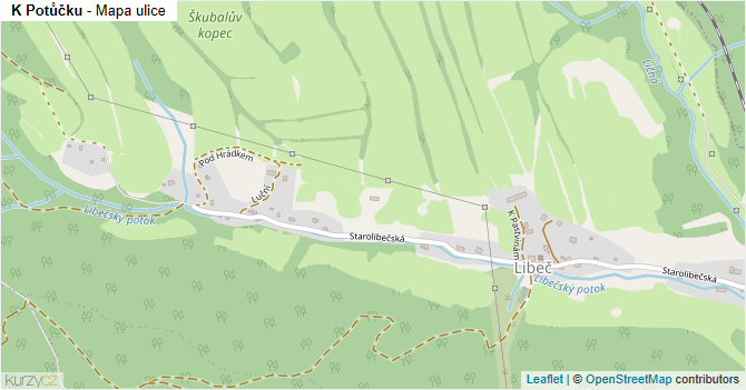 K Potůčku - mapa ulice