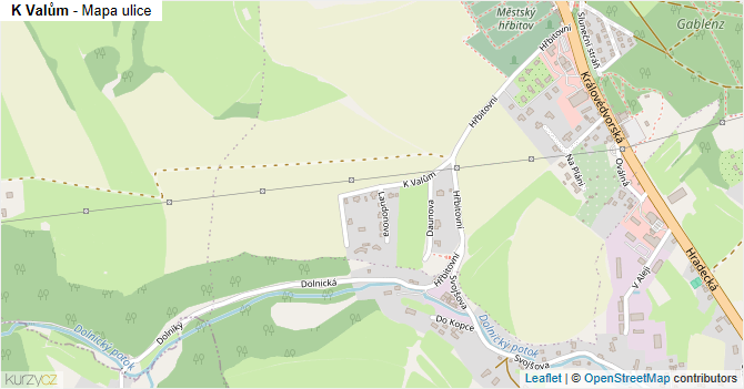 K Valům - mapa ulice