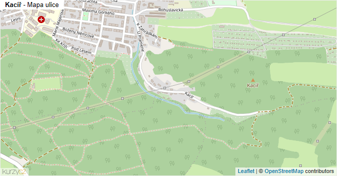 Kacíř - mapa ulice